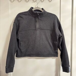 Kit and Ace Half Zip Terry Pullover Small Heathered Gray
